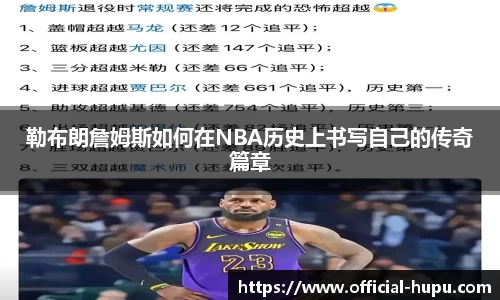 勒布朗詹姆斯如何在NBA历史上书写自己的传奇篇章